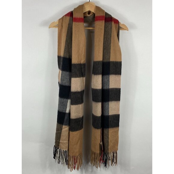 Burberry Nova Check Pattern 100% Cashmere Scarf 180x70cm Made in Scotland F303 - Picture 1 of 8